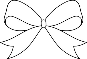Bow Line Art Set – Black and White Ribbon Outlines for Coloring and Decoration