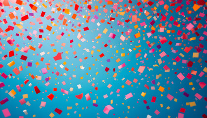 Colorful Celebration with Confetti and Blurred Party Lights.   Celebration and colorful confetti party. Blur abstract background