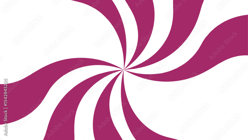 Poster Abstract bold and vibrant background featuring a dynamic spiral burst pattern in vivid pink and white. Swirling rays emanate symmetrically from the center, curving outward in a smooth, hypnotic motion