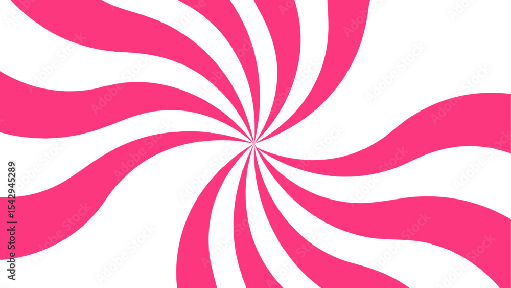 Poster abstract bold and vibrant background featuring a dynamic spiral burst pattern in vivid pink and whit