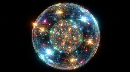 Glowing Colorful Sphere In Space