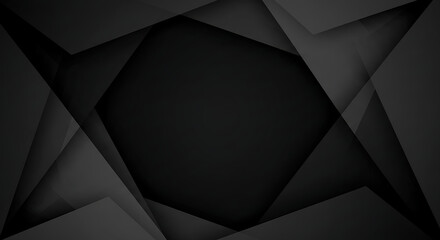 Elegant Black Geometric Background: Abstract Shapes & Layered Design