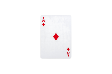 Single ace of diamonds playing card red suit game bet on transparent background