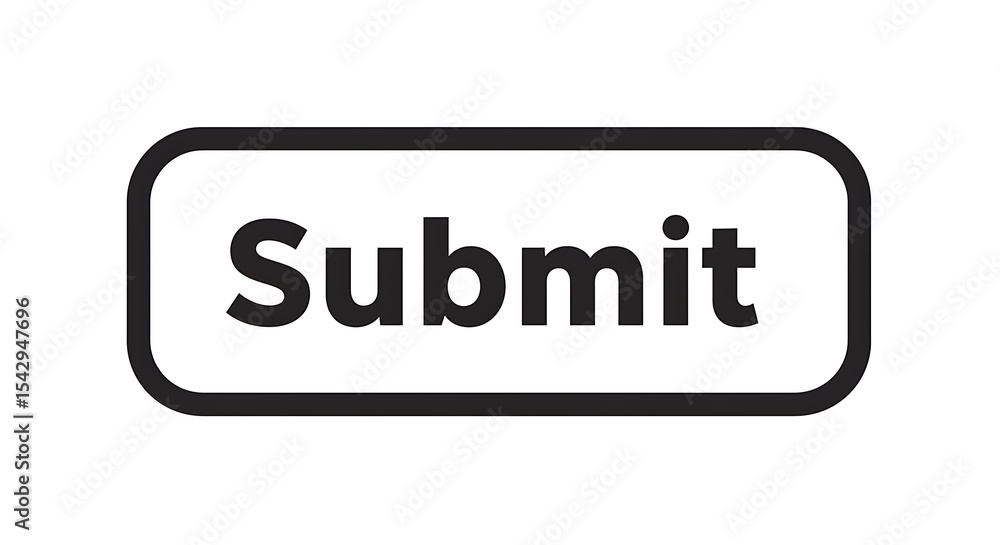 Aufkleber submit button illustration in black and white for web forms