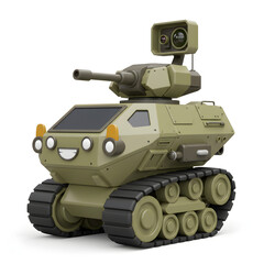 Stylized tracked vehicle with missile turret