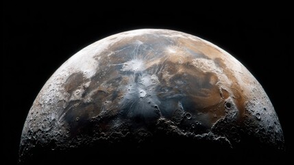 Naklejka premium This breathtaking high-resolution image captures the intricate details of the Moon's surface, showcasing craters and textures that highlight its cosmic beauty and mystery.