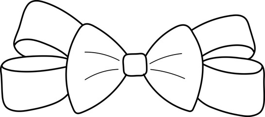 Bow Line Art Set – Black and White Ribbon Outlines for Coloring and Decoration