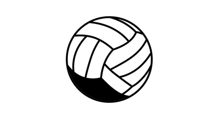 Volleyball Ball Line Art Isolated on White Background