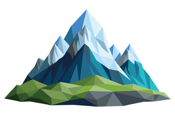 Low poly mountain scene