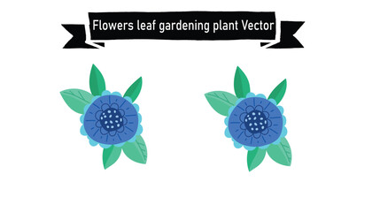 Flawers leaf gardening plant vector