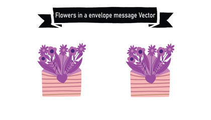 Flowers in a envelop message vector