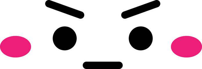 Minimal Emoji Faces – Black and White Line Style Emoticons with Various Expressions