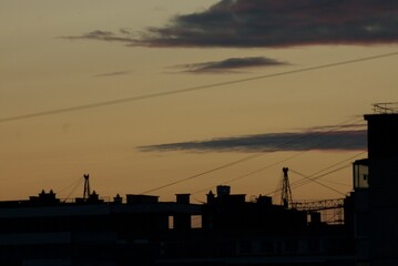 sunset in the city