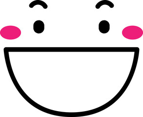 Minimal Emoji Faces – Black and White Line Style Emoticons with Various Expressions