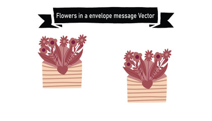 Flowers in a envelop message vector