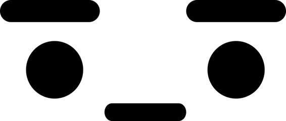 Minimal Emoji Faces &ndash; Black and White Line Style Emoticons with Various Expressions