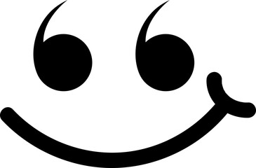 Minimal Emoji Faces &ndash; Black and White Line Style Emoticons with Various Expressions