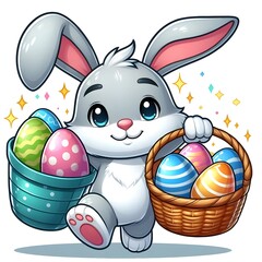 easter bunny with basket