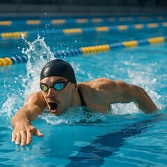 swimmer in swimming pool