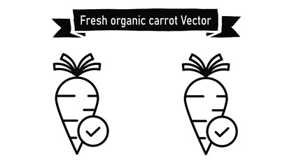 Fresh organic carrot vector