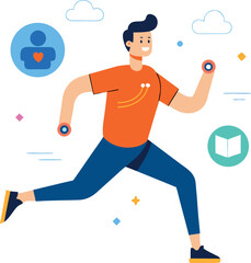 active lifestyle illustration featuring man in wor.eps