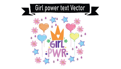 Girl power text vector