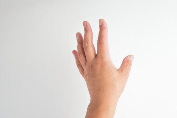 Obraz premium hand isolated on white background including clipping path. Female hand on white.
