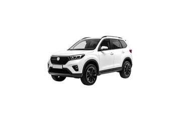 Fototapeta premium Modern white suv vehicle isolated on car new road safe on transparent background