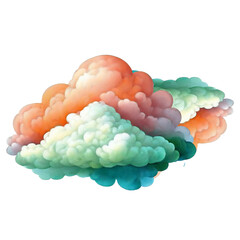 oft Pastel Watercolor Cloud Clipart Graphic”. These meticulously hand-drawn cloud outlines, imbued with vibrant rainbow shades, have the power to give any design a spirited, joyful finesse.