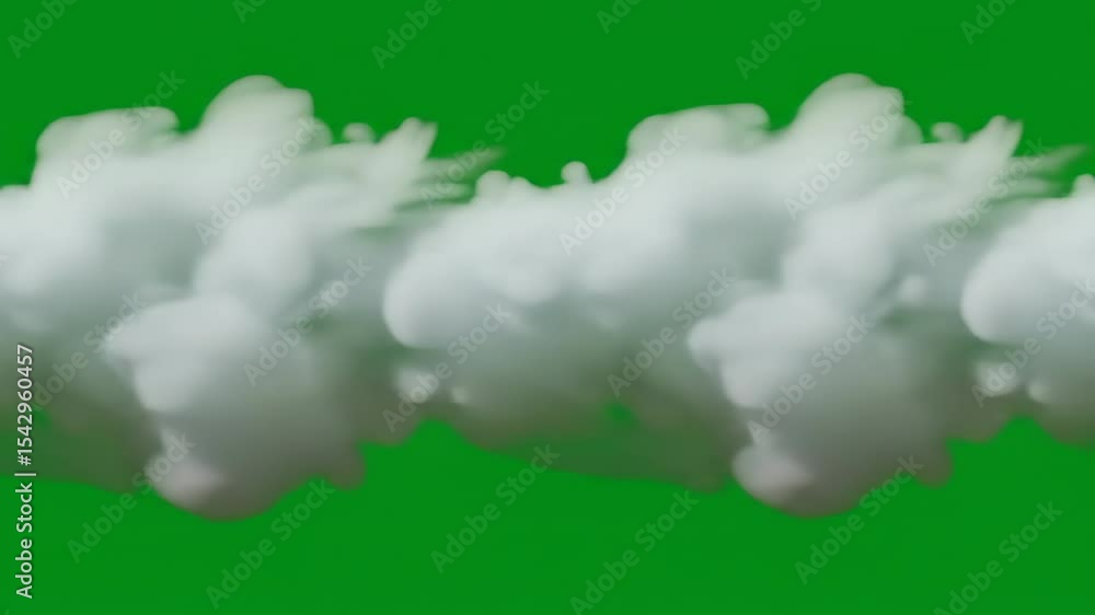 Poster abstract animated white clouds against green background dynamic digital visual effect for diverse co