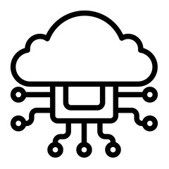 cloud ai icon for illustration