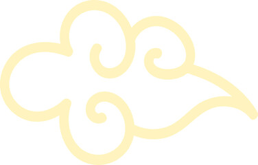 Chinese Cloud Line Art Elements