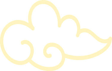 Chinese Cloud Line Art Elements