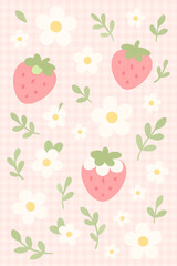 seamless pattern with strawberry