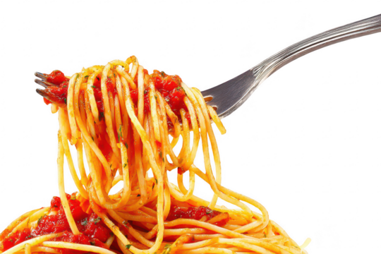 Forkful of Spaghetti Sauce