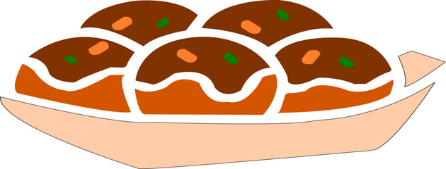 たこ焼き　かわいい夏祭りのイラスト素材