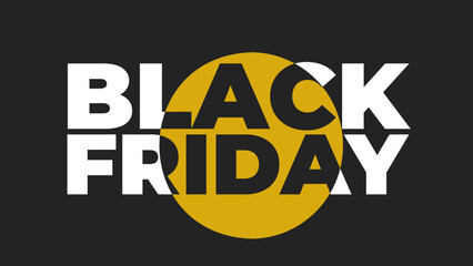 Black Friday typography banner.Horizontal text Black friday sale on black background.Big sale.Graphic elements.Design template for Black Friday sale.