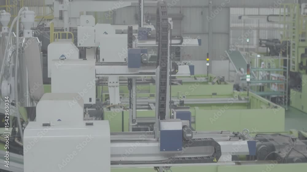 Aufkleber automobile mechanic factory workers controlling automated engine assembly line, focused technicians 