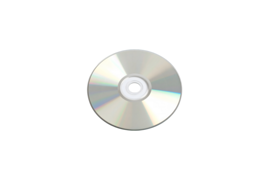 Silver compact disc on isolated cd data disk file data on transparent background - Powered by Adobe