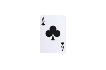 Ace of clubs playing card image win game suit icon on transparent background