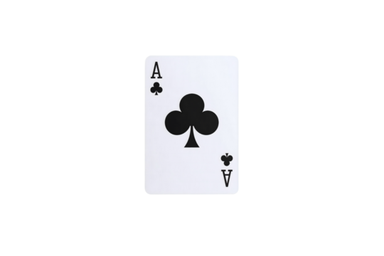 Ace of clubs playing card image win game suit icon on transparent background