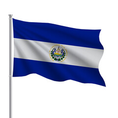 flag of El Salvador on white background