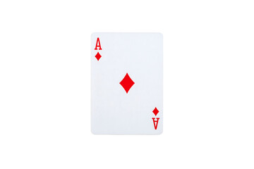 Obraz premium Single playing card ace of diamonds red suit game art on transparent background
