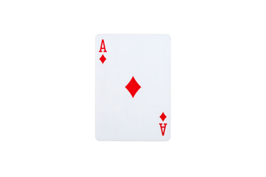 Single playing card ace of diamonds red suit game art on transparent background - Powered by Adobe