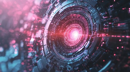 Obraz premium Abstract circular technological design