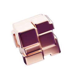 3D Chromatic Abstract Rose Gold Orb