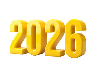 2026 yellow silicone numbers on a transparent background