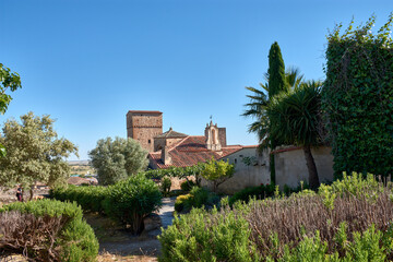 Mediterranean gardens on the way up to the Alcazaba of Trujillo, offering panoramic views of the historic city.
