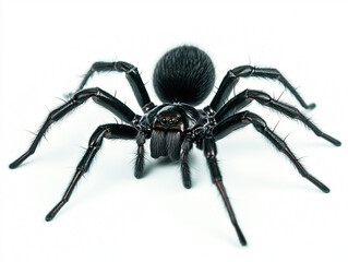 a black spider on a white background