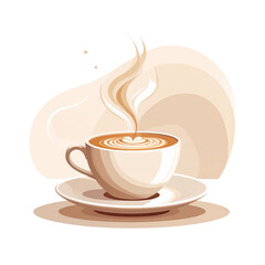 Obraz premium Warm cappuccino mug with a comforting steam aroma and delightful splash